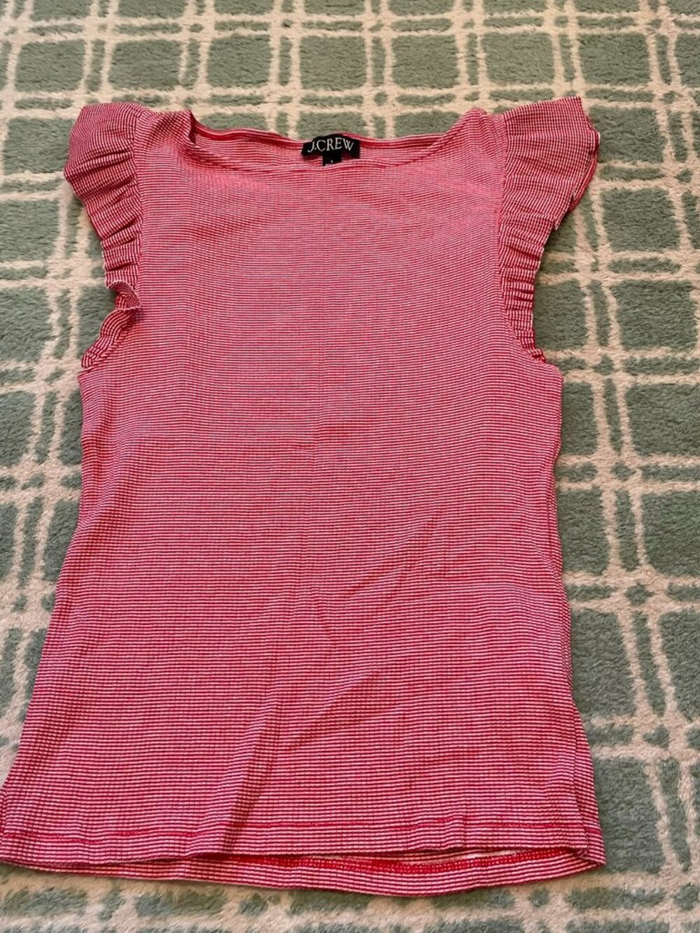 J.Crew Ruffle Arm Tank S